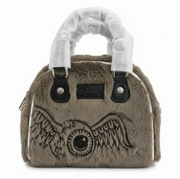 Von Dutch Olive Green Faux Fur Handbag - Picture 4 of 11